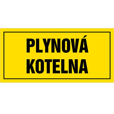 Značka Plynová kotelna, samolepicí fólie, 100 × 210 mm